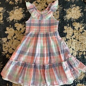 JCrew plaid summer dress- size 6 girls excellent condition